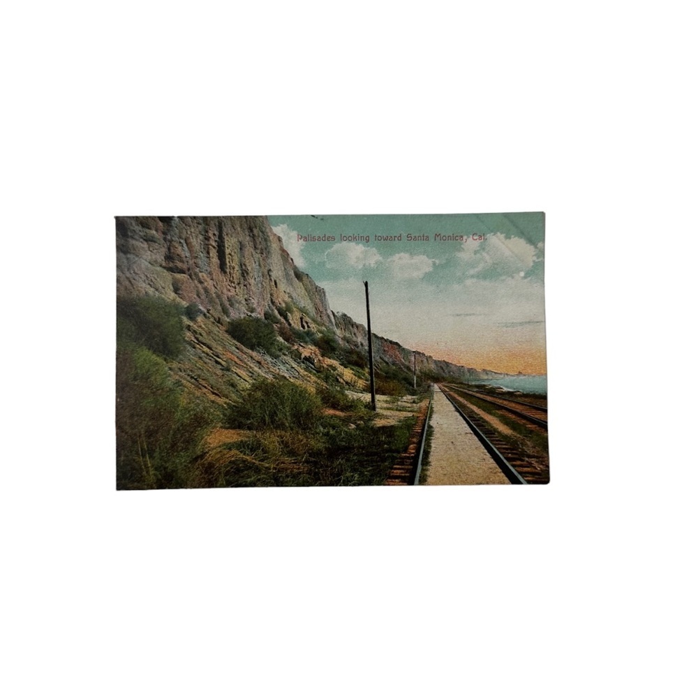 Vtg 1910s Postcard Palisades Railroad to Santa Monica California CA Early 1900s